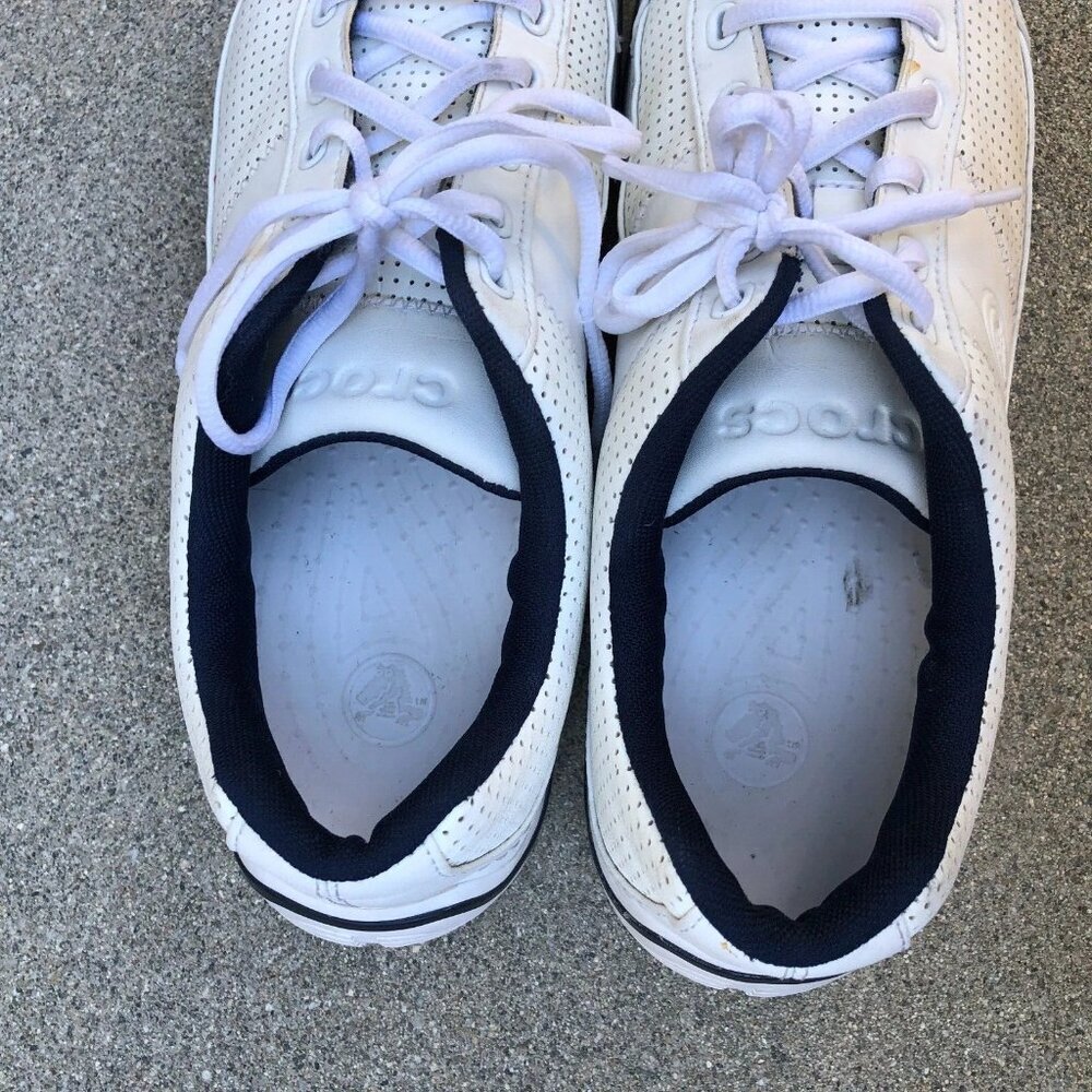 CROCS Crocband Casual Shoes Men's Size 11 White/Blue Sneakers 10935-126​ - Picture 7 of 10